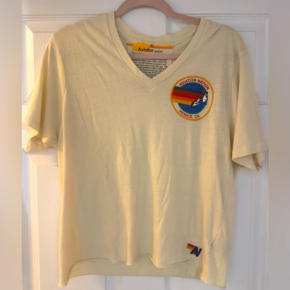 AVIATOR NATION V-NECK T-SHIRT SZ XL